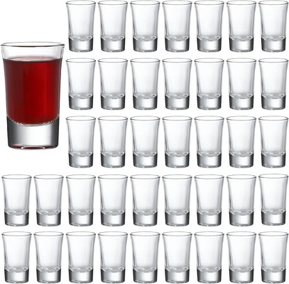40 Pack Heavy Base Shot Glasses, 1.4oz Whiskey Shot Glass Set Small Glass Cups for Liqueur Spirits Bar Party Favor Housewarming Gift