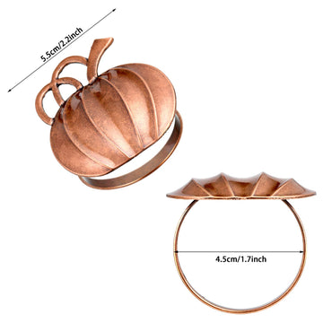 Patelai 6er-Pack Kürbis-Serviettenringe für Thanksgiving, Herbstliche Serviettenhalter, Tischringe für Thanksgiving, Halloween, Hochzeiten, Dinnerpartys, Familienfeiern (Bronze)