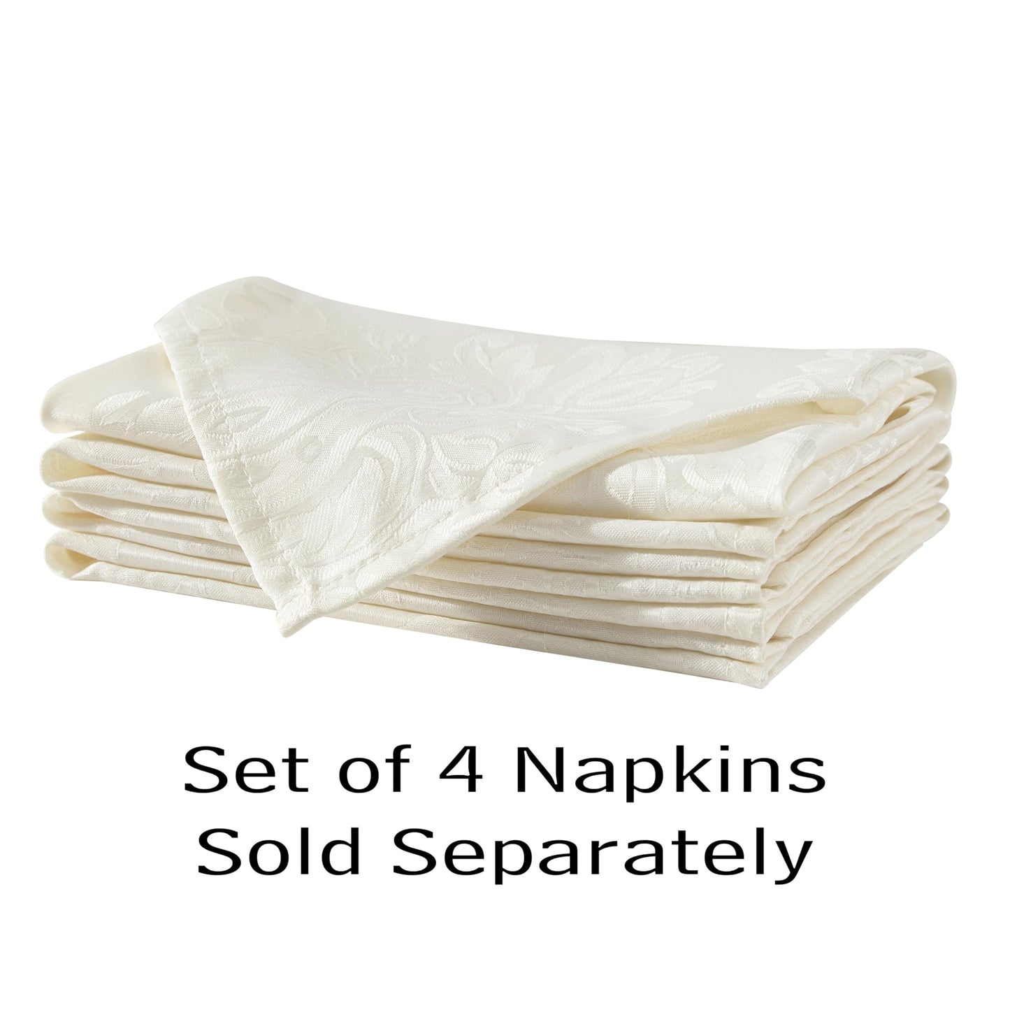 Newbridge Barcelona Luxus-Damast-Servietten, 4er-Set quadratische Servietten, Antikweiß, 100 % Polyester, bügelfrei, schmutzabweisend, für Esszimmer, Partys und Bankette