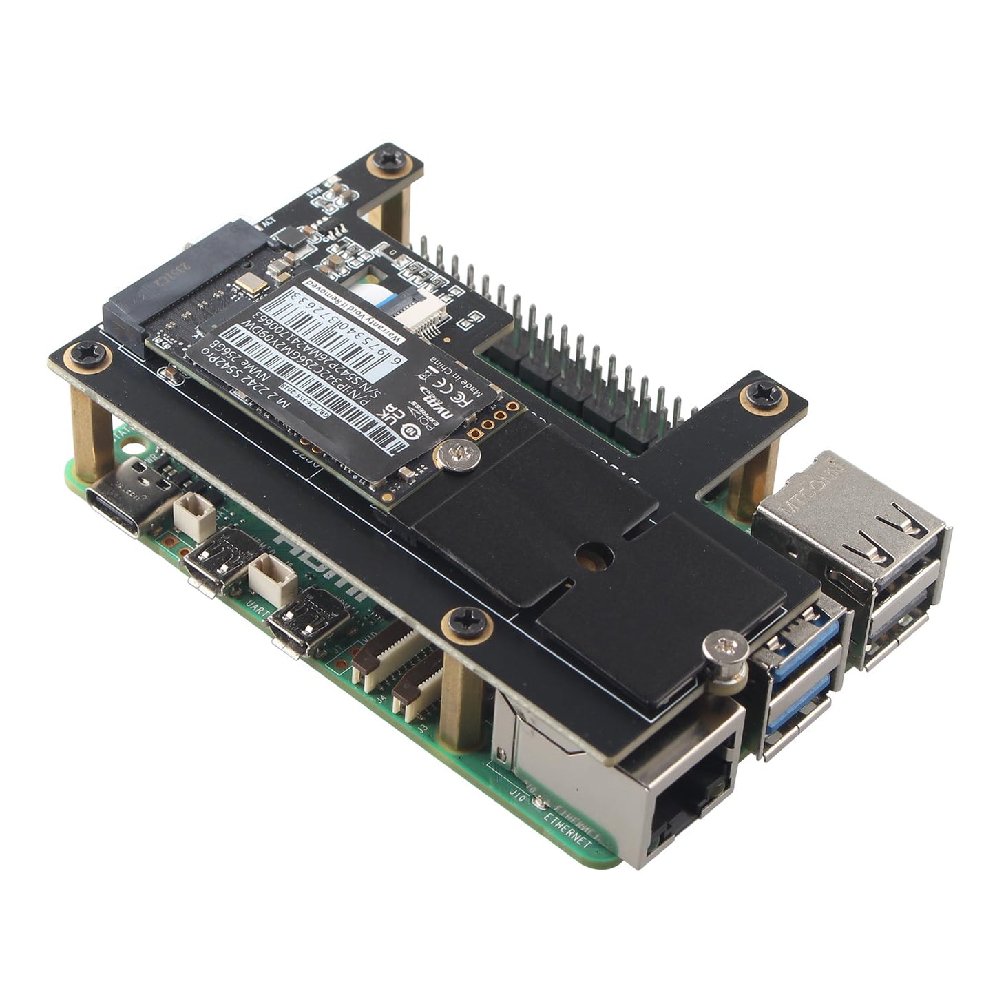 ZDE 2PCS M.2 NGFF NVMe SSD Length Extend Adapter 2242 to 2280 Only SSD Extension Bracket Card Plate PCB Board Solid Hard Disk Converter for Raspberry Pi and PC Computer