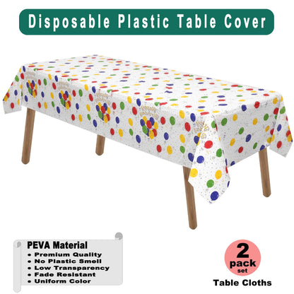 PARTY ULYJA Orangefarbene Plastiktischdecken, 2er-Pack, Einweg-Tischdecken, 54 x 108 Zoll, PEVA, Herbstfarben, für Grillpartys, Picknicks, Geburtstage, Hochzeiten, rechteckige Tische (8 Fuß). 