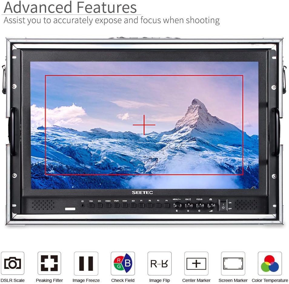 SEETEC P173-9HSD-CO 17.3 Inch Carry on Broadcast Production Director Monitor with 3G-SDI HDMI YPbPr Input and Output Aluminum Design Full HD 1920×1080
