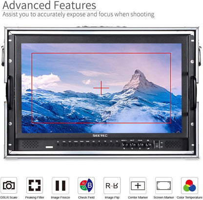SEETEC P173-9HSD-CO 17.3 Inch Carry on Broadcast Production Director Monitor with 3G-SDI HDMI YPbPr Input and Output Aluminum Design Full HD 1920×1080