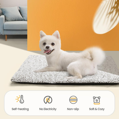 Self Warming Cat Bed Self Heating Cat Dog Mat 24 x 18 inch Extra Warm Thermal Pet Pad for Indoor Outdoor Pets with Removable Cover Non-Slip Bottom Washable Non Electric