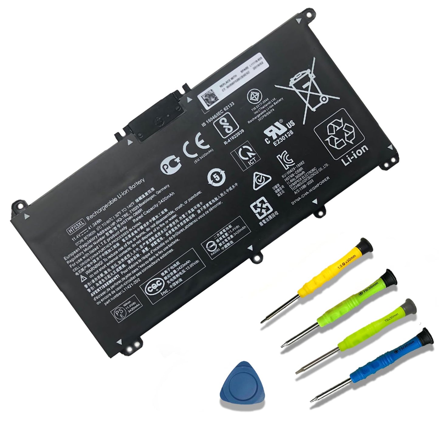 SUNNEAR HT03XL L11119-855 Battery for HP Pavilion 14Q-CS 14-CE 14-CF 14-CK 14-DF 14-DQ 15-DA 15-DB 15-DW 15-DY LPD1071 17-by 17-CA 15Q X360 14-DH 14M-DH0003DX 15T-CS200 15-CW1XXX 15-CS0053CL HTO3XL