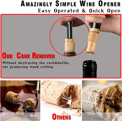 Mini Wine Opener | Travel Portable Pocket Air Pressure Pump Wine Bottle Opener | Assemblable Design Corkscrew 7S Quick Bottle Opening | for Home, Restaurant, Party,Wine Lovers