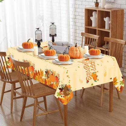 SUNCHARM Thanksgiving Tablecloth Disposable 3pcs - Plastic Thanksgiving Tablecloth Rectangle Fall Table Cloth Autumn Harvest Pumpkin Tablecover Table Cover for Dinner Party Decor 54x108 inches