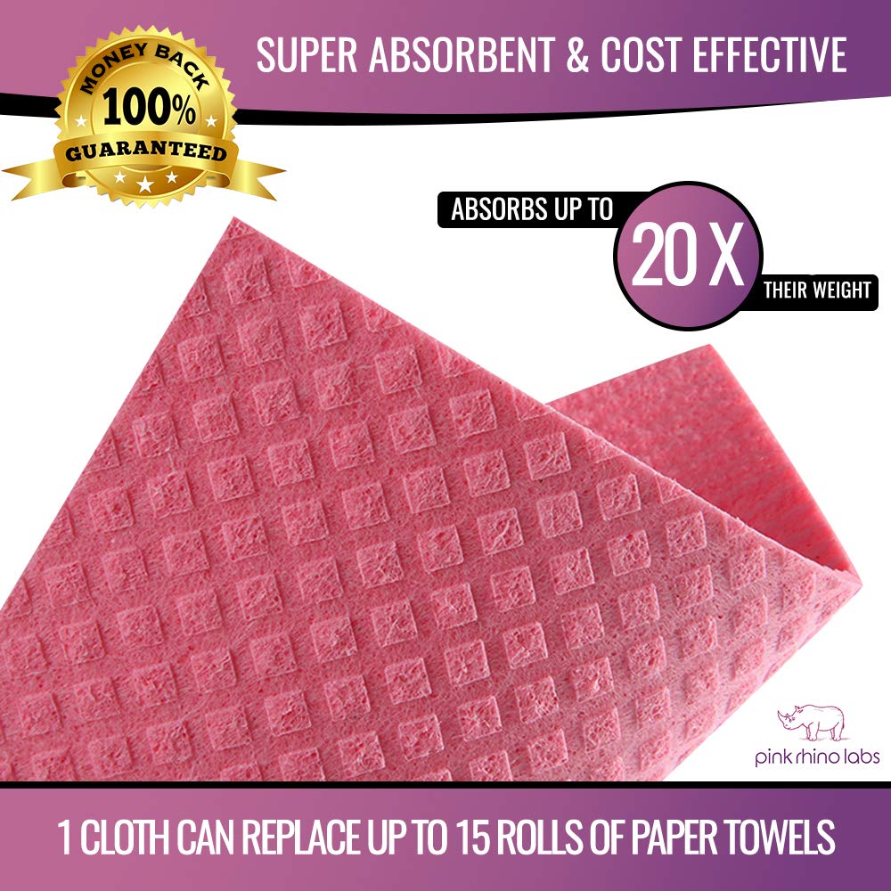 Swedish Dishcloths – Eco-Friendly Reusable Kitchen Towels – 10 Pack Cleaning Cloths for Dishes, Counters & Surfaces – Super Absorbent, Compostable, Zero-Waste Alternative