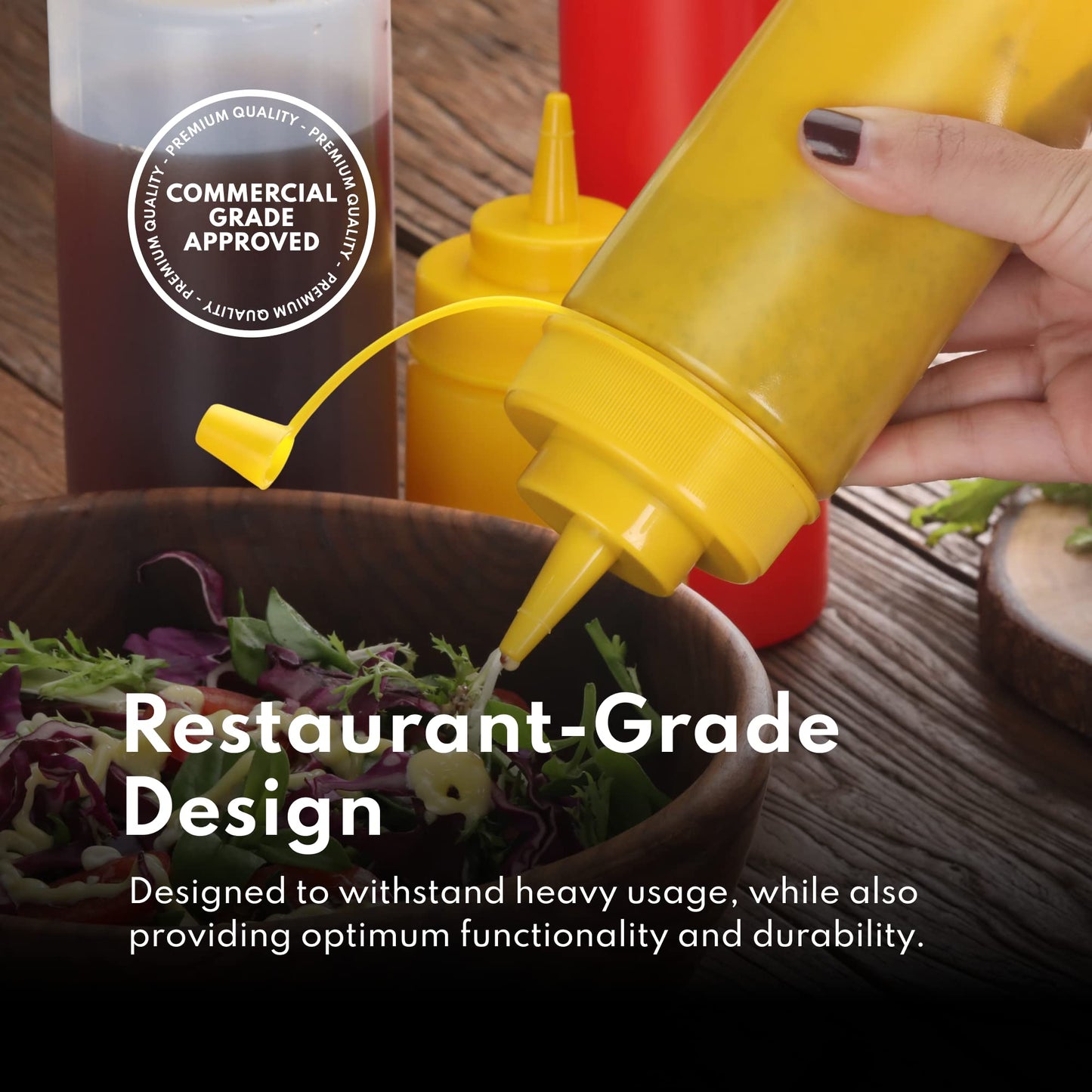 New Star Foodservice 26238 Quetschflaschen, Kunststoff, Weithals, 710 ml, transparent, 6er-Pack