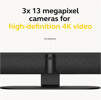 Jabra PanaCast 50 – Intelligent 180° Panoramic-4K Meeting Room Video Camera – Inclusive Video Conferencing Camera with Full Room Coverage, Easy to Set-Up Wide Angle Webcam with Microphones - Black