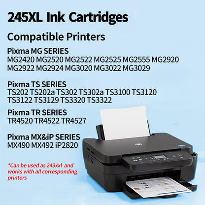 PFKink 245XL Black Ink Cartridge Replacement for Canon PG-245 PG-245XL PG 245 245XL 245 XL PG-243 Used in Canon PIXMA MX492 MX490 MG2920 MG2420 MG2520