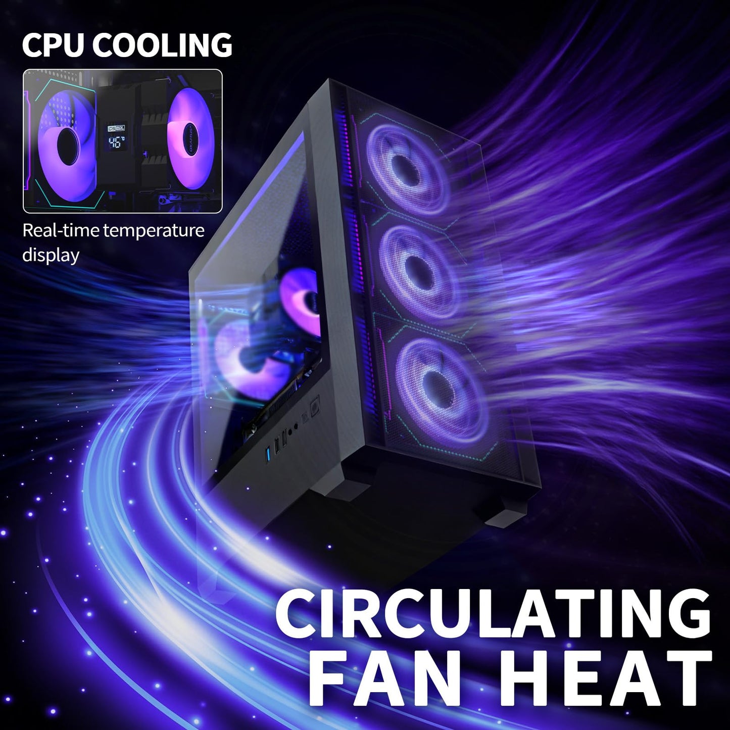 OKAMUS Gaming PC, i7 CPU, RX 590 8GB Graphics, 1TB NVMe SSD, 32GB DDR4 ECC RAM, RGB Fans, 550W PSU (i7+RX 590+1T +32G)