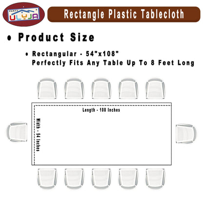 PARTY ULYJA Burgunderrote Tischdecken aus Kunststoff, 3er-Pack, Premium, 54 Zoll x 108 Zoll, Einweg-Tischdecken, Dekorative Tischdecken für rechteckige Tische
