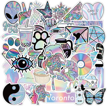 Cute Stickers for Water Bottles, 50 Pack Cute Vsco Vinyl Aesthetic Waterproof Stickers for Laptop Hydroflask Skateboard Computer for Teens Kids Girls