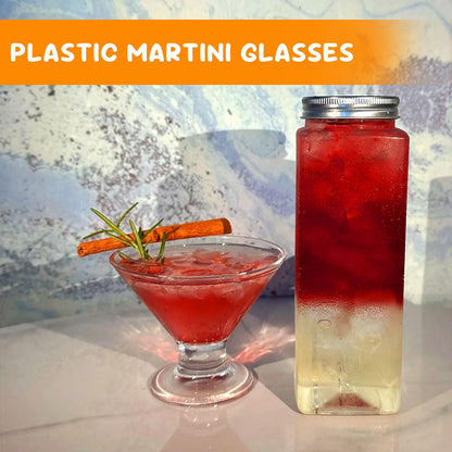 S8686S 25 Stück Einweg-Martini-Gläser für Partys, 148 ml, Einweg-Martini-Gläser aus Kunststoff, Martini-Becher aus Kunststoff für Hochzeitsfeiern