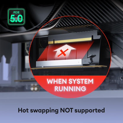 Okinos PCIE 5.0 Riser Cables, 64GB/s for RTX5090 RX9070 GPU, PCIe Extension Card, Backward Compatible with PCIe 4.0 & 3.0, 200mm Black