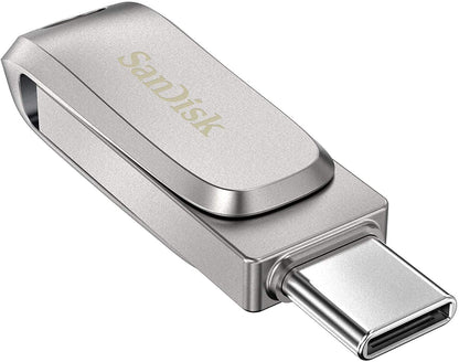 SanDisk 256GB Ultra Dual Drive Luxe USB 3.1 Type-C Flash Drive for Acer Convertible 2-in-1 Laptops Chromebook Spin 713, Aspire 1 (SDDDC4-256G-G46) Gen1 Bundle with (1) Everything But Stromboli Lanyard