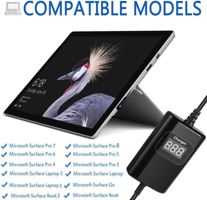 Surface Pro Laptop Car Charger 65W 15V 4.5A Surface Car Charger Compatible with Surface Pro 9/8/7/6/5/4/3 Surface Laptop1/2/3/4/5 Surface Go1/2/3 Surface Book1/2/3