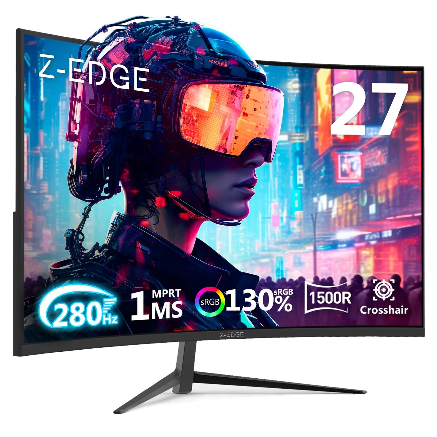 Z-Edge 32 inch Curved Gaming Monitor, FHD 1080P 240Hz Curved Monitor,1500R Computer Monitor, MPRT 1ms Monitor, UG32P 2X DP 1.4 Ports and 2X HDMI 2.0 Ports