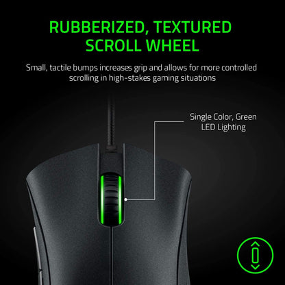 Razer DeathAdder Essential Gaming-Maus: Optischer Sensor mit 6400 DPI – 5 programmierbare Tasten – Mechanische Schalter – Gummierte Seitengriffe – Klassisches Schwarz