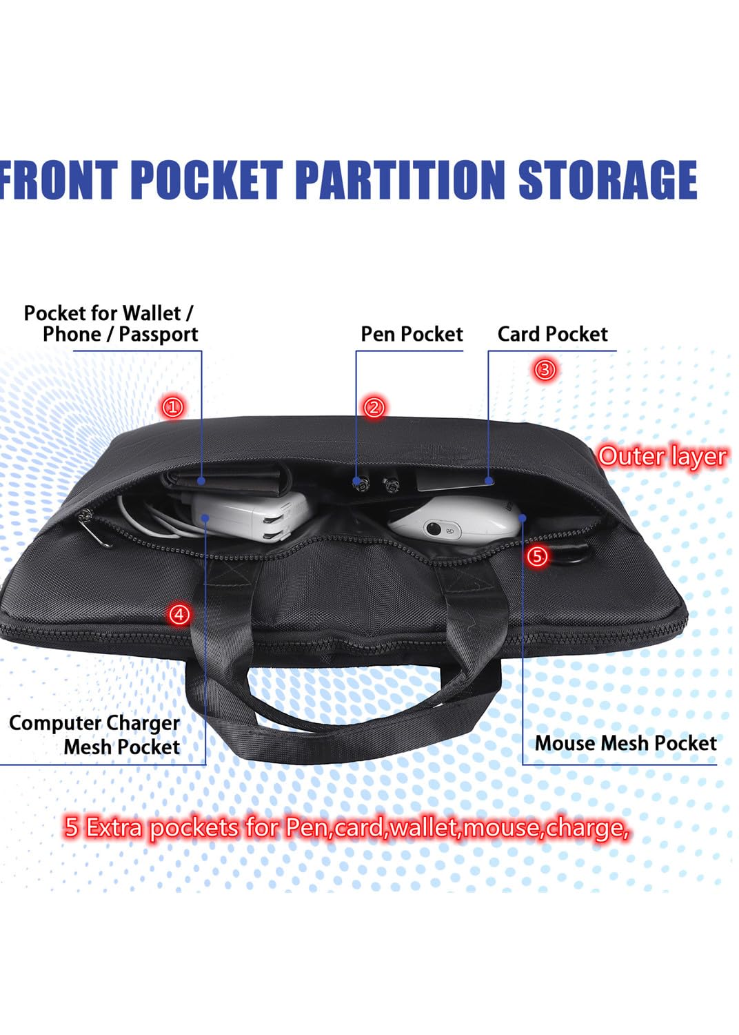 Hochwertige schwarze Laptoptasche (17,3–18,4 Zoll) mit Schultergurt, DVD-Player-Tasche, Malkartontasche, passend für Dell, HP, ASUS, MacBook Pro, 2-lagiges Design, robust, leicht