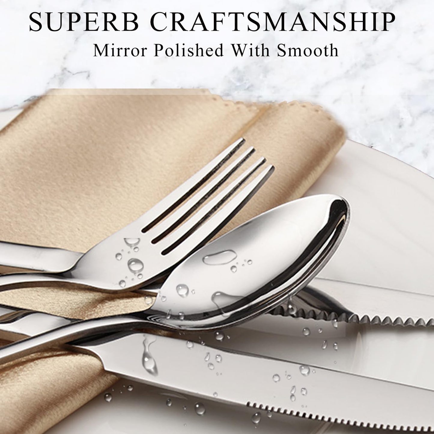 Teaspoon Set,6 Piece 6.7" Spoons Silverware, Premium Food Grade 18/10 Stainless Steel Tea Spoons, Metal Dessert Spoon, Durable Kitchen Spoon Set, Mirror Finish & Dishwasher Safe