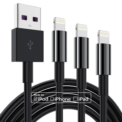 3 Pack Apple MFi Certified Charger Cable 6ft, Lightning to USB Cable Cord 6 Foot, 2.4A Fast Charging,Apple Phone Long Chargers for iPhone 13/12/11/11Pro/11Max/ X/XS/XR/XS Max/8/7/6