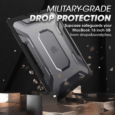 SUPCASE [Unicorn Beetle Series] Case Designed for MacBook Pro 16 inch A2141 (2019 Release), Slim Rubberized TPU Bumper Cover with Touch Bar and Touch ID (Black)