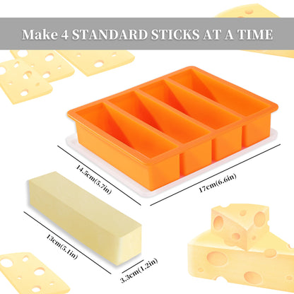 OHOLA Silikon-Butterform mit Deckel, antihaftbeschichtet für Schokolade, Energieriegel und Kuchen (1 Stück, stilvolle orange Farbe)