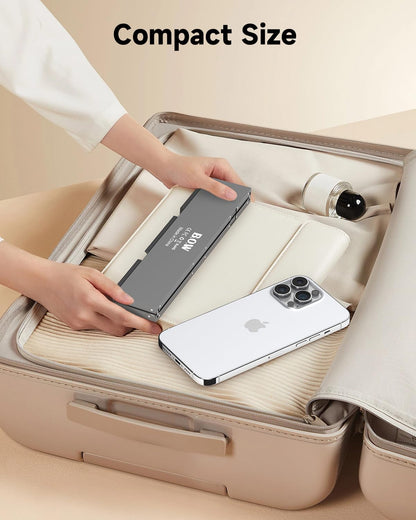 SIKAI CASE Foldable Bluetooth Keyboard with Magnetic Stand,Aluminum Alloy Mini Quiet Folding Portable Lightweight Travel Rechargeable Pocket for Tablet,iPad, Phones, Black