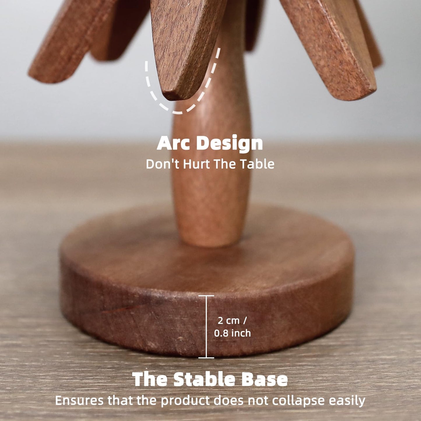 Quelgt Baumförmige Untersetzer – 3 Holzuntersetzer + 1 Ständer für die Küchendekoration