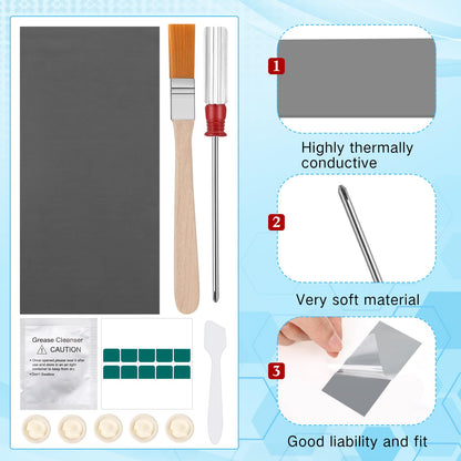 Nuanchu GPU Thermal Pad Ptm7950 Phase Change Thermal Pad 8.5 Watt per Meter per Kelvin Conductive Silicone Grease CPU Paste for Laptop, Game Machine(40 x 80 x 0.2 mm)