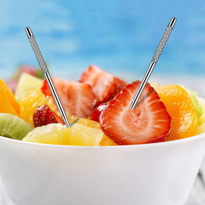 Ninelimi 7-teiliges tragbares Zahnstocher-Set aus Edelstahl (2er-Pack), wiederverwendbares Zahnstocher-Reinigungsset aus Metall mit Halter für Outdoor-Aktivitäten wie Picknick, Camping und Reisen