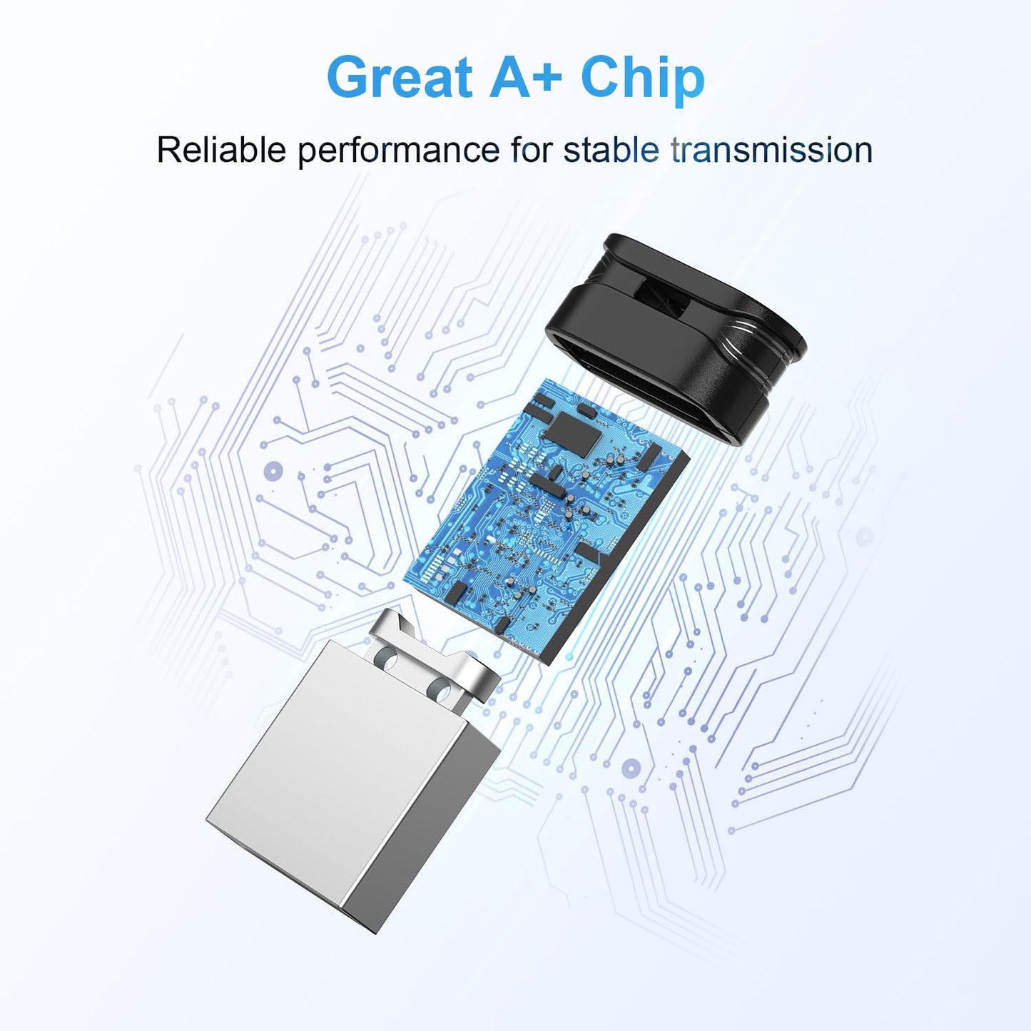 RAOYI USB-Stick 128 GB USB 3.0 mit Trageschlaufe, 128 GB Mini-Fit-Speicherstick, ultradünner USB-Stick mit Zip-Funktion für PC/Desktop – Schwarz