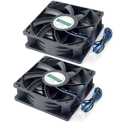 Mhrxusd 2er-Pack XY-12038B2H Hochleistungs-EC-Lüfter, passend für HTE12038D Lüfter, 110–220 V, 0,06 A, 50/60 Hz, 12 cm (120 × 120 × 38 mm) für Eismaschinen-Gehäusekühlung