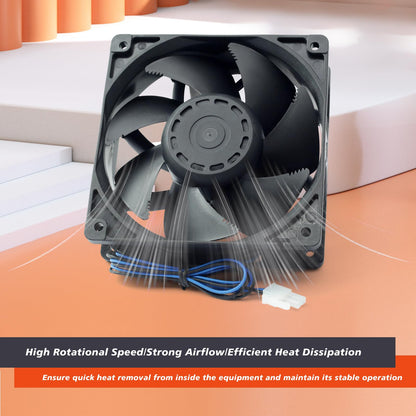 Mhrxusd 2er-Pack XY-12038B2H Hochleistungs-EC-Lüfter, passend für HTE12038D Lüfter, 110–220 V, 0,06 A, 50/60 Hz, 12 cm (120 × 120 × 38 mm) für Eismaschinen-Gehäusekühlung