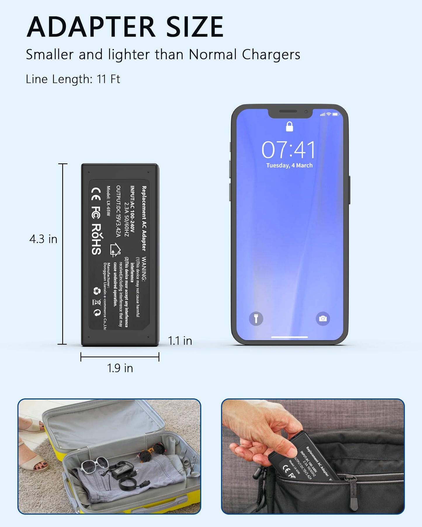 Nivjuky 65W/45W Ladegerät kompatibel mit Acer Aspire 3 und 5 Serie A315-23, A315-24P, A315-35, A314-23P, A317-53, A315-58, A315-59, A515-44, A515-45, A515-46, A515-54, A515-55, A515-56 Laptop-Netzteil