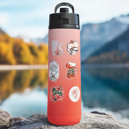 Erdbeerkuchen-Aufkleber-Sortiment