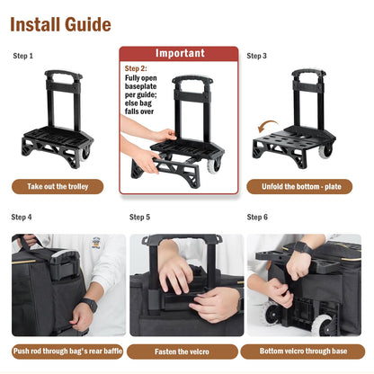 Sydioor Rollwagen für Lehrer, geräumige Tragetasche mit Rollen – ideal für Nähzubehör, Laptop und Bücher