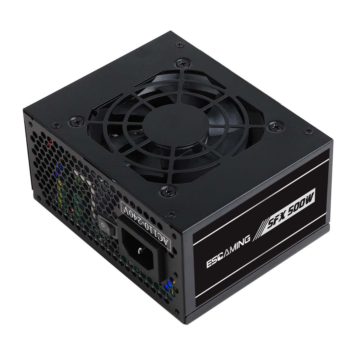 SFX 500W Power Supply, ESGAMING Micro ATX/Mini ITX Solution 500W PSU Full Range Active PFC 110-240V, Low Noise Fan for Desktop Gaming Server SFX Form Factor Computer