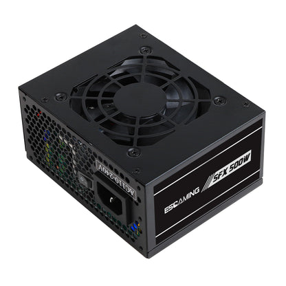 SFX 500W Power Supply, ESGAMING Micro ATX/Mini ITX Solution 500W PSU Full Range Active PFC 110-240V, Low Noise Fan for Desktop Gaming Server SFX Form Factor Computer