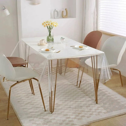 Pioggia Clear Tablecloth Protector Rectangle Waterproof Oil-Proof Plastic Table Cloth Wipeable PVC Table Cover for Indoor and Outdoor (Clear, 60 x 84 Inch)