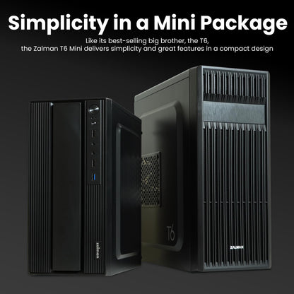 Zalman T6 MINI Compact M-ATX PC Case, Micro-ATX Mini-ITX SFF SFX HTPC Small Form Factor Computer Chassis, USB 3.0, 1 x 80mm Preinstalled Fan, Space Saving Mini Tower Office PC Workstation