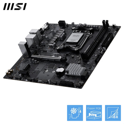 MSI PRO B840M-B Mainboard, mATX – Unterstützt AMD Ryzen 9000/8000/7000 Prozessoren, AM5 – DDR5-Speicher-Boost (übertaktbar auf über 8000 MT/s), PCIe 4.0 x16, M.2 Gen4, 2,5G LAN