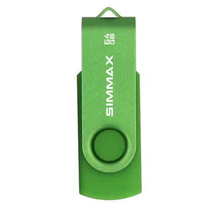 SIMMAX USB Flash Drives 5 Pack 64GB Memory Stick Swivel Design USB 2.0 Flash Drive Thumb Drive Zip Drives (64GB Blue Green Black Red Purple)
