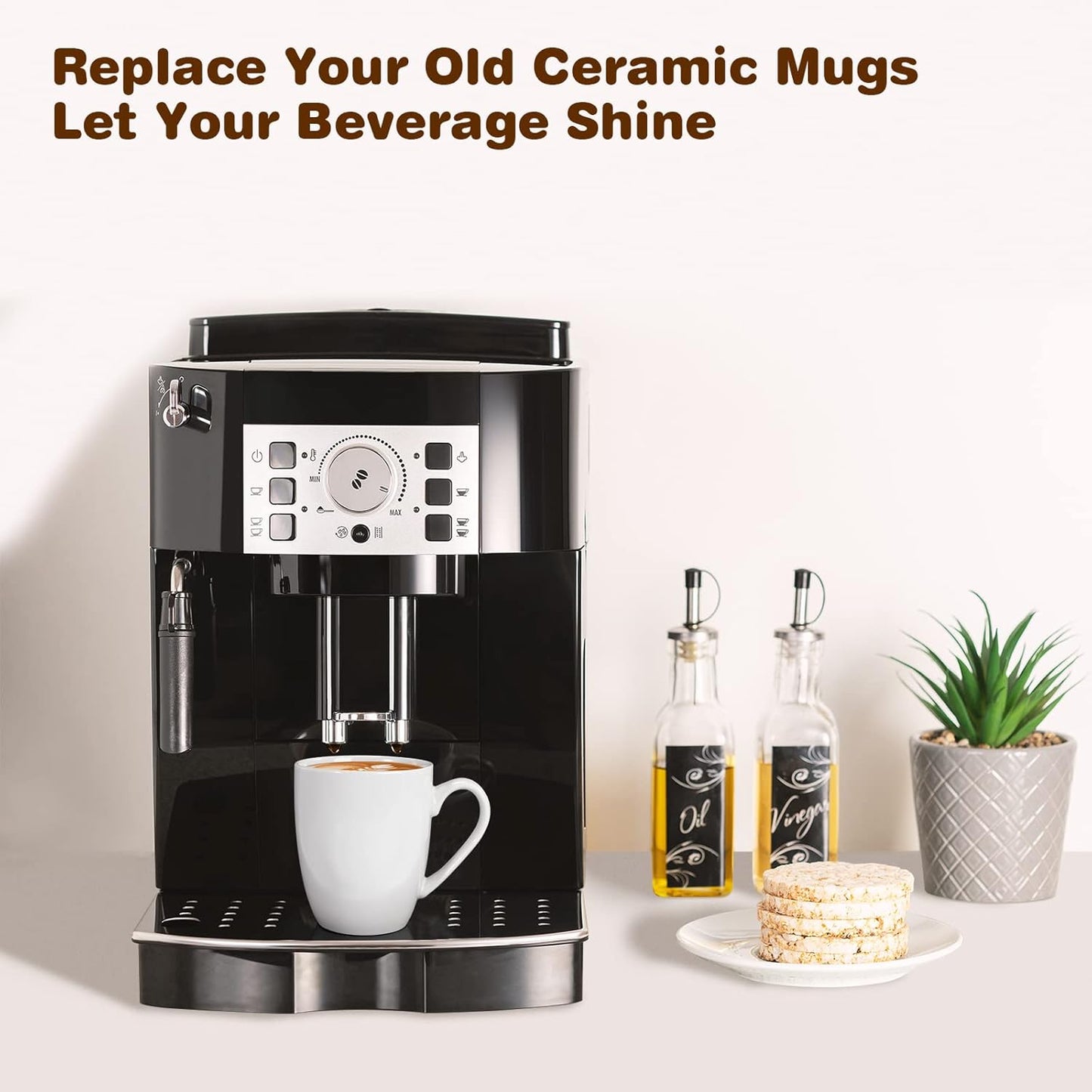 Urbanstrive 16 oz Großer Kaffeebecher mit Henkel, Teetasse, originelle Kaffeetasse, Geschenkidee für Männer und Frauen, Büroarbeit, Weiß (Weiß) 