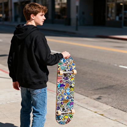 Pounchi Retro Pixel Anime-Sticker (50 Stück, groß) Ästhetische Cartoon-PVC-Sticker, Geschenke für Laptop, Wasserflasche, Skateboard, Partyzubehör, Dekorationen für Teenager