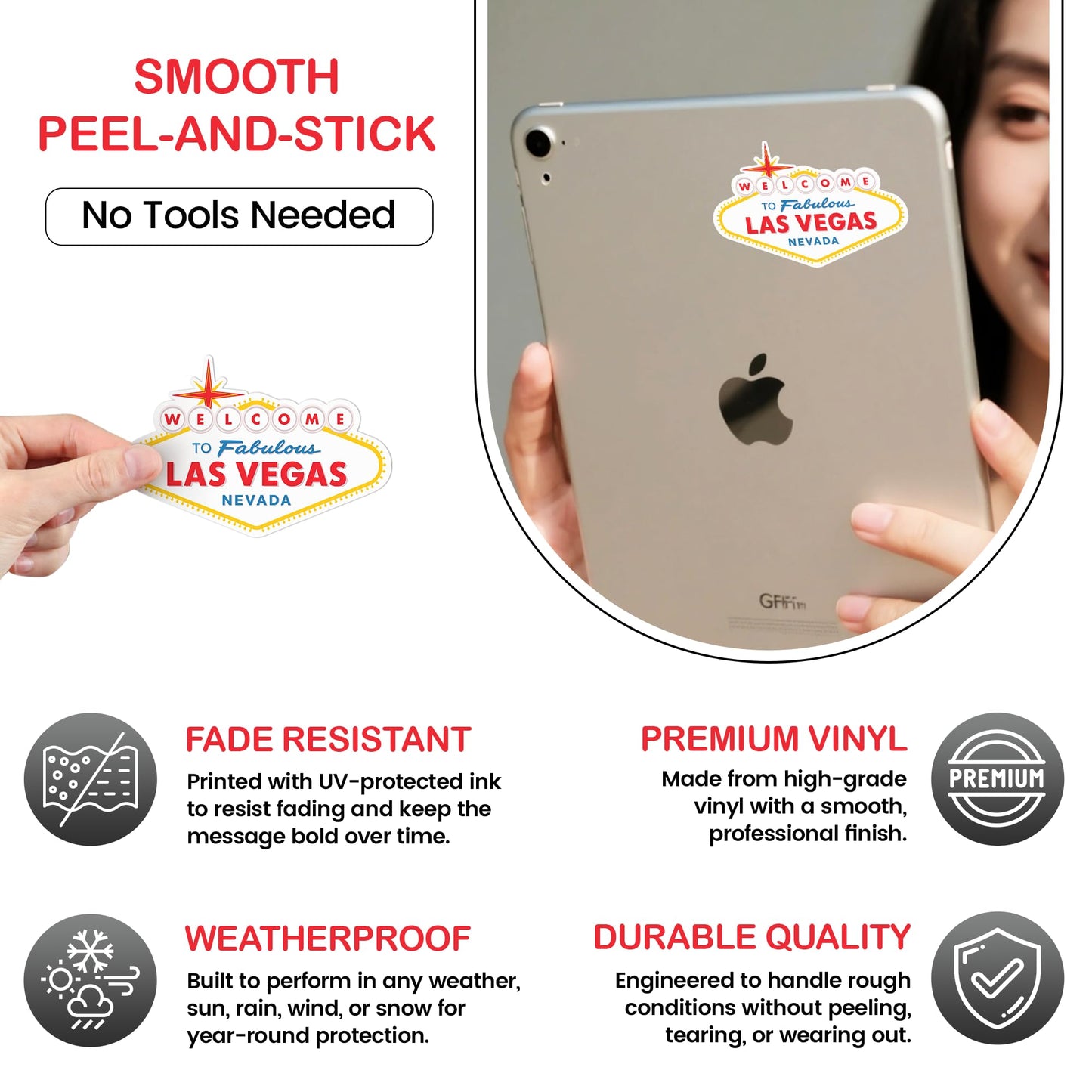 Sticky Expressions | (3 Pcs) Welcome to Fabulous Las Vegas Sticker - Size 3" by 2" - Strong Adhesive, Durable, Weatherproof Las Vegas Sticker. Perfect Vegas Stickers