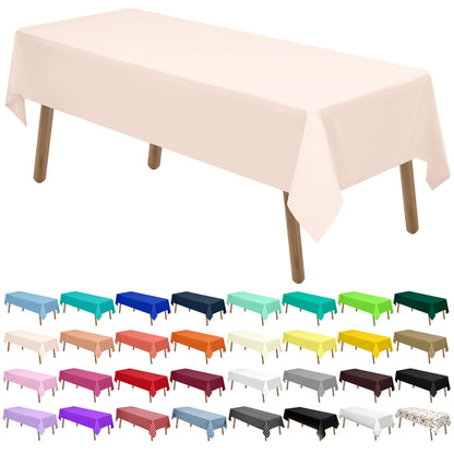 PARTY ULYJA Orangefarbene Plastiktischdecken, 2er-Pack, Einweg-Tischdecken, 54 x 108 Zoll, PEVA, Herbstfarben, für Grillpartys, Picknicks, Geburtstage, Hochzeiten, rechteckige Tische (8 Fuß). 