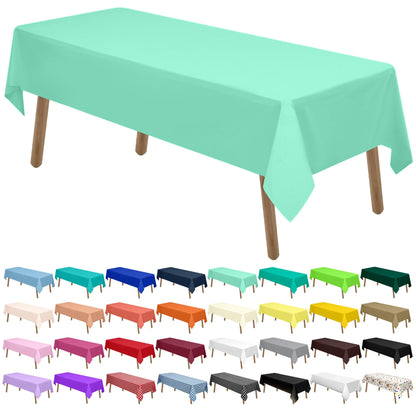 PARTY ULYJA Orangefarbene Plastiktischdecken, 2er-Pack, Einweg-Tischdecken, 54 x 108 Zoll, PEVA, Herbstfarben, für Grillpartys, Picknicks, Geburtstage, Hochzeiten, rechteckige Tische (8 Fuß). 